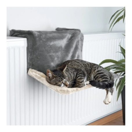 Trixie Fekhely Macskának Radiátorra, Plüss 45 × 24 × 31 cm, Szürke/Világosszürke