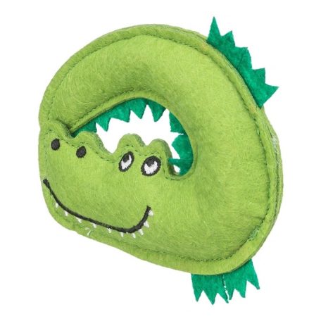 Játék macskának krokodil, filc, catnippel 10cm