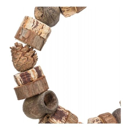 Játék Madárnak, Lengő karika, fa és fenyőtoboz, 18cm