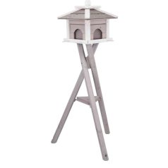   Trixie Kültéri madáretető Fából álló 46x35x46cm/1,35m, Szürke/Fehér
