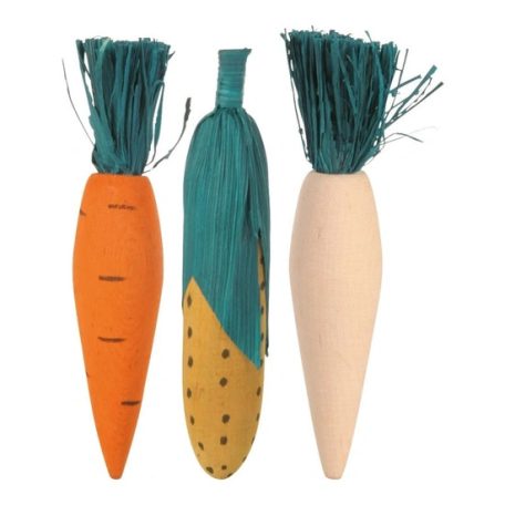 Trixie Fogkoptató szett Fából, Szalmával, Répa-Kukorica-Retek, 3db