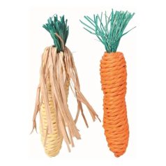   Trixie Fogkoptató Szalma Rágcsálóknak Kukorica És Répa 2db 15cm