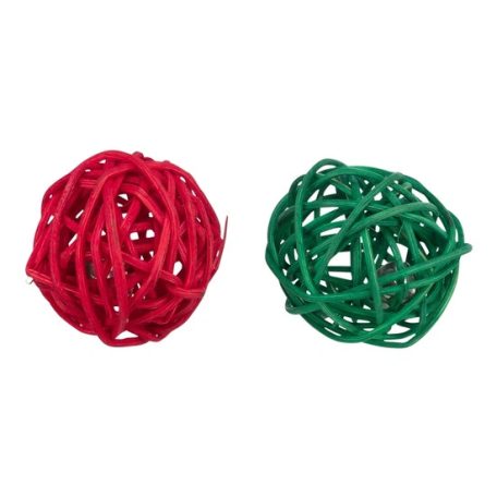 Trixie Xmas rattan labda csengővel rágcsálónak 2db/4cm