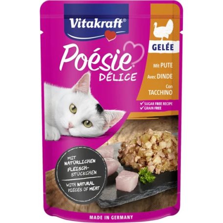 Vitakraft Poésie Délice Macska Alutasak Pulykahús Zselében 85g