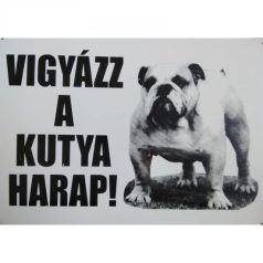 Kutya Harap Tábla Fém A/4 (többféle)