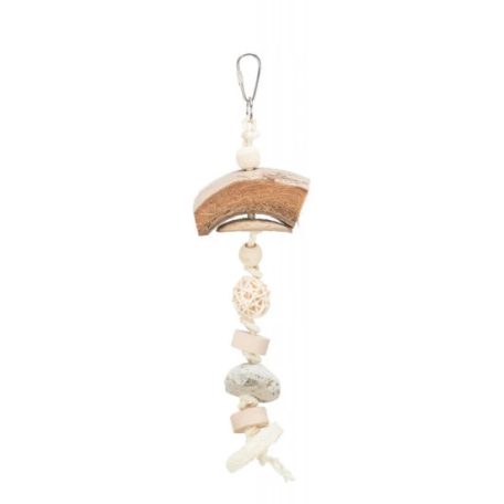 Játék madárnak kókusz, rattan , láva kő 35cm